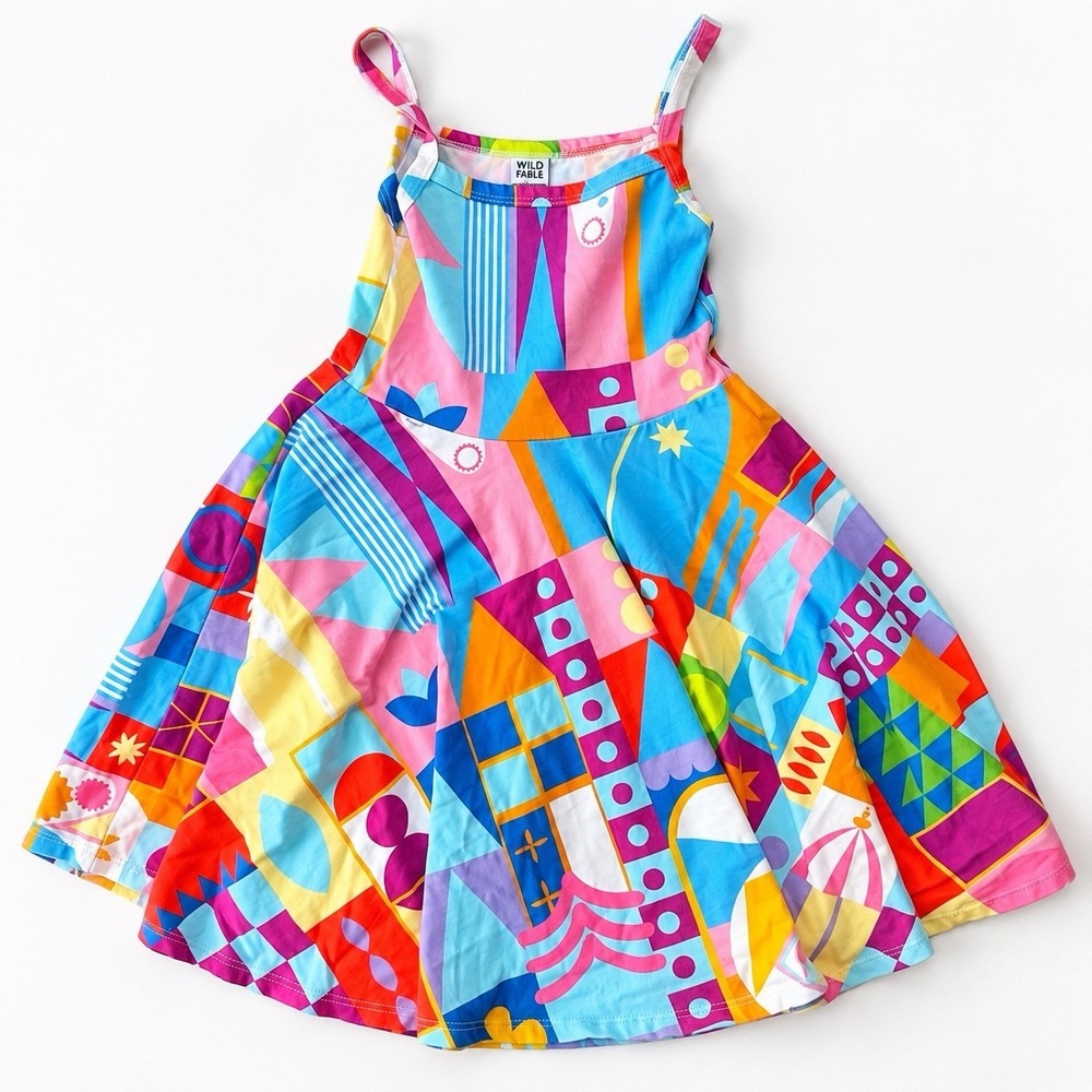 Wild Rich Kids Tank Swing Dress Disney It's a Small World Girls Size 7/8